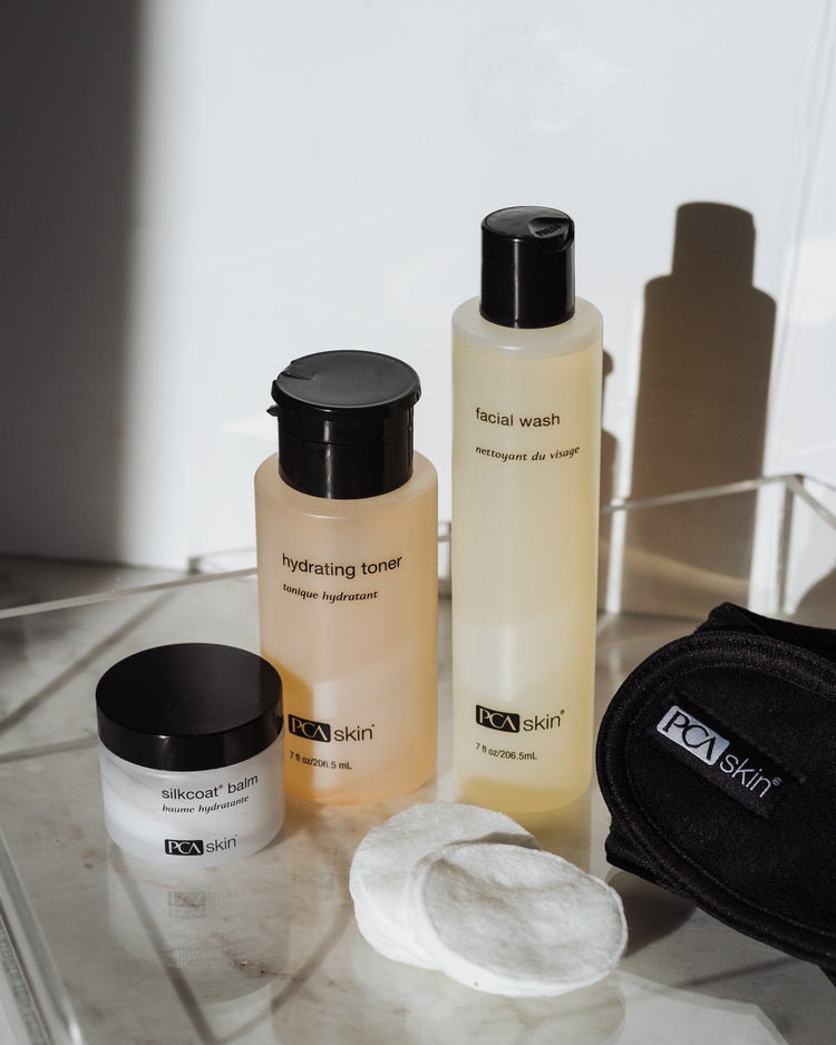 PCA Skin cleanse, tone and moisturise routine