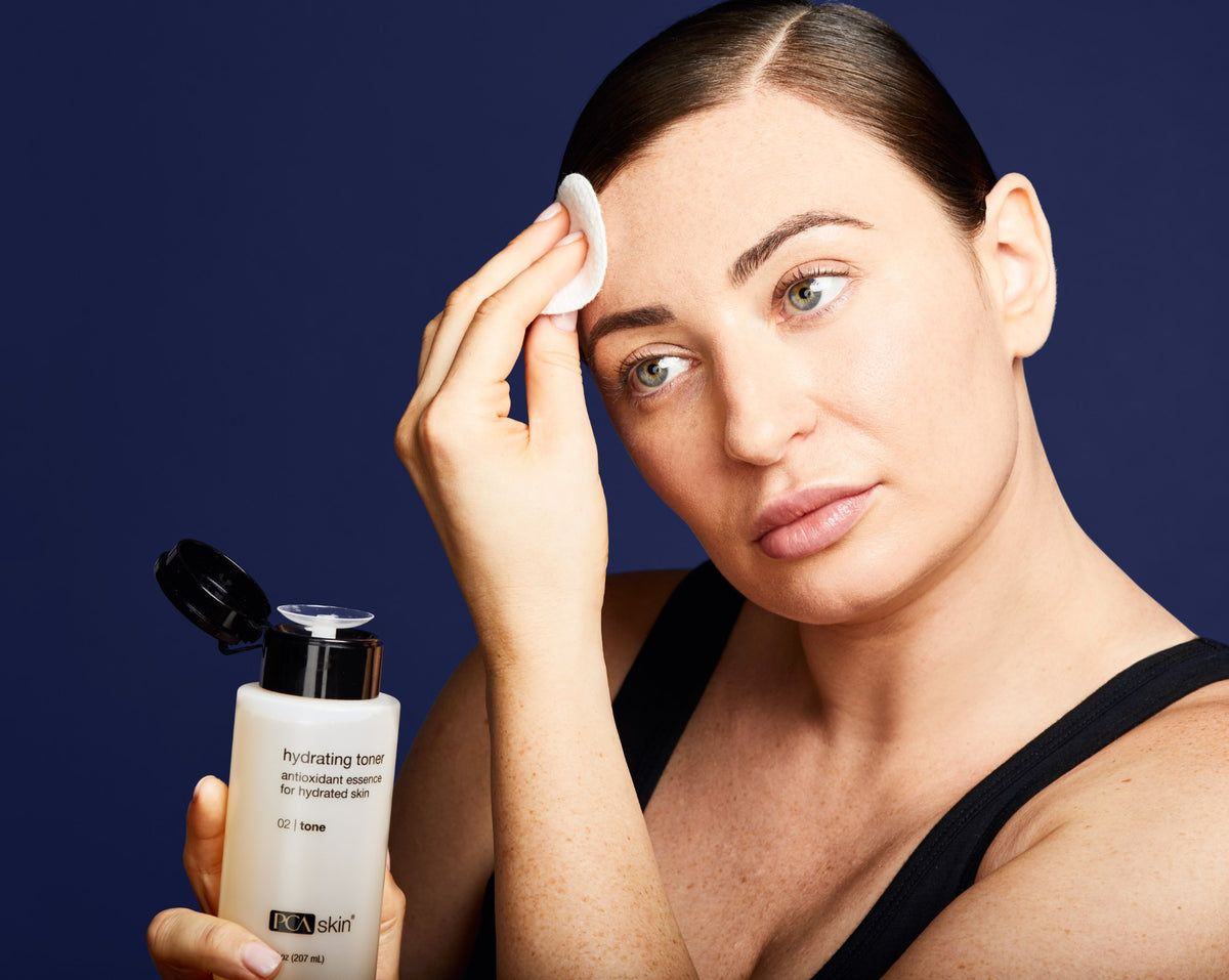 PCA Skin Hydrating Toner 206.5ml being applied